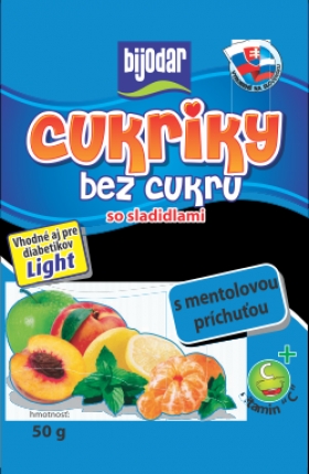 Cukríky bez cukru s mentolovou príchuťou 50g